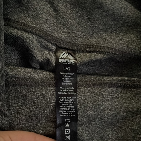 RBX size Lg grey leggings with grey mesh on legs - Picture 2 of 2